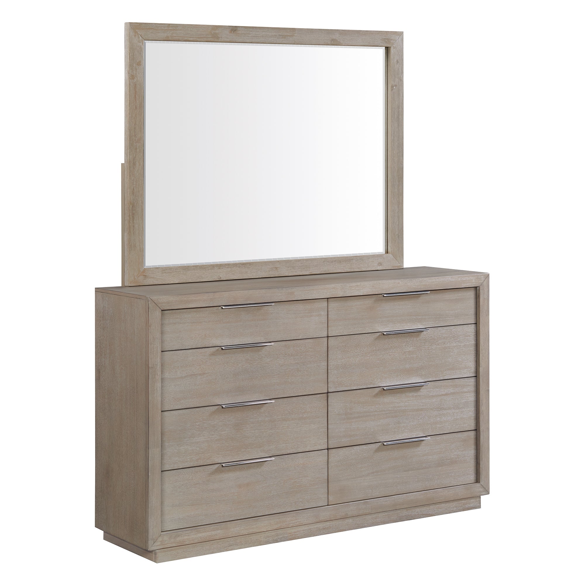 Arcadia Grey 8-Drawer Full Set Dresser And Mirror (8785093132609)