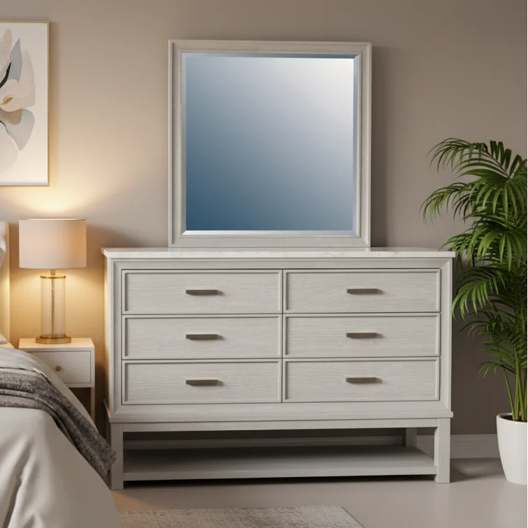 Sergio Gray Wood Mirror