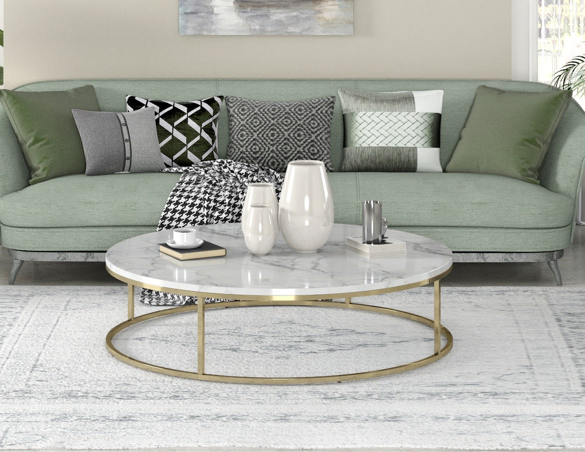 GOLD Marble ROUND COFFEE TABLE (6650221396064)