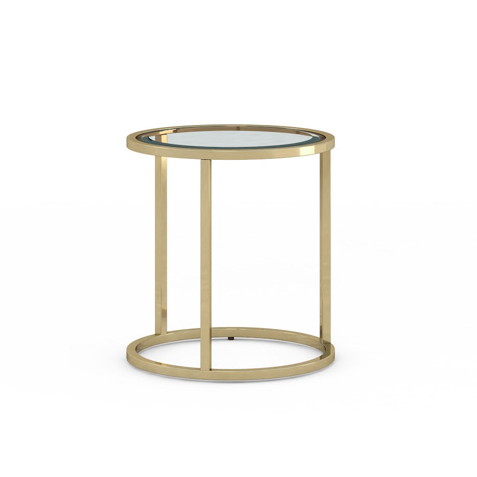 GOLD Glass ROUND SIDE TABLE (6650220445792)