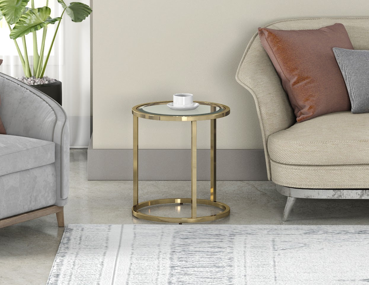Glass ROUND SIDE TABLE (8785153163585)