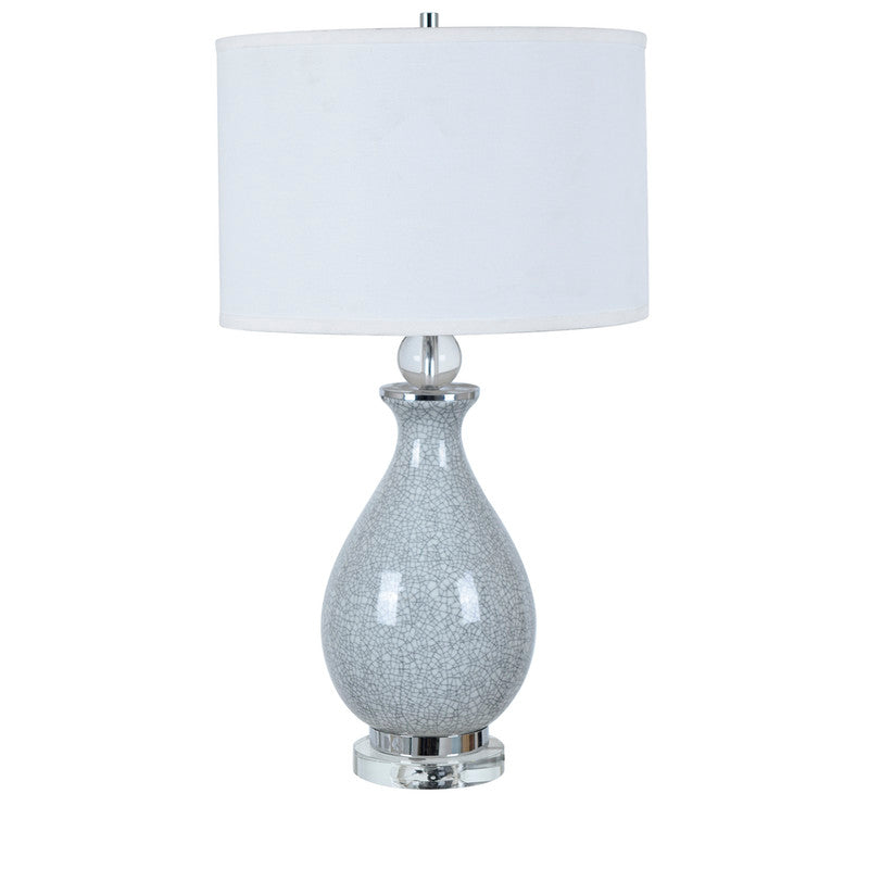 Jarvis Table Lamp  28&quot;Ht.,Ceramic&amp;Crystal  Blue Crackle Fini
