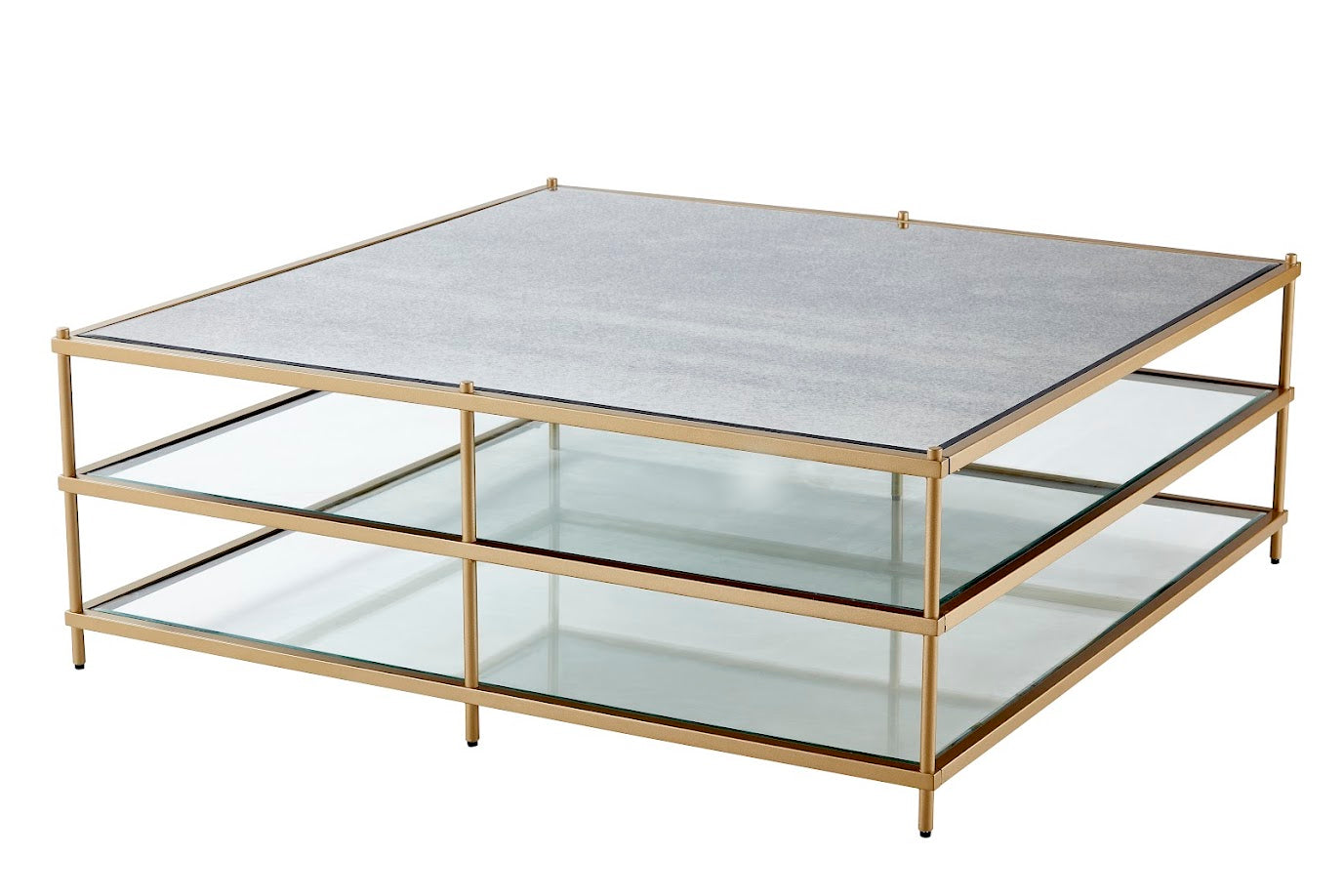 Gold Metal Square Coffee Table