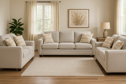 Confa Beige Living Room Set (Sofa + 2 Loveseat)