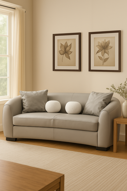 Boucle Leather Loveseat (194cm)