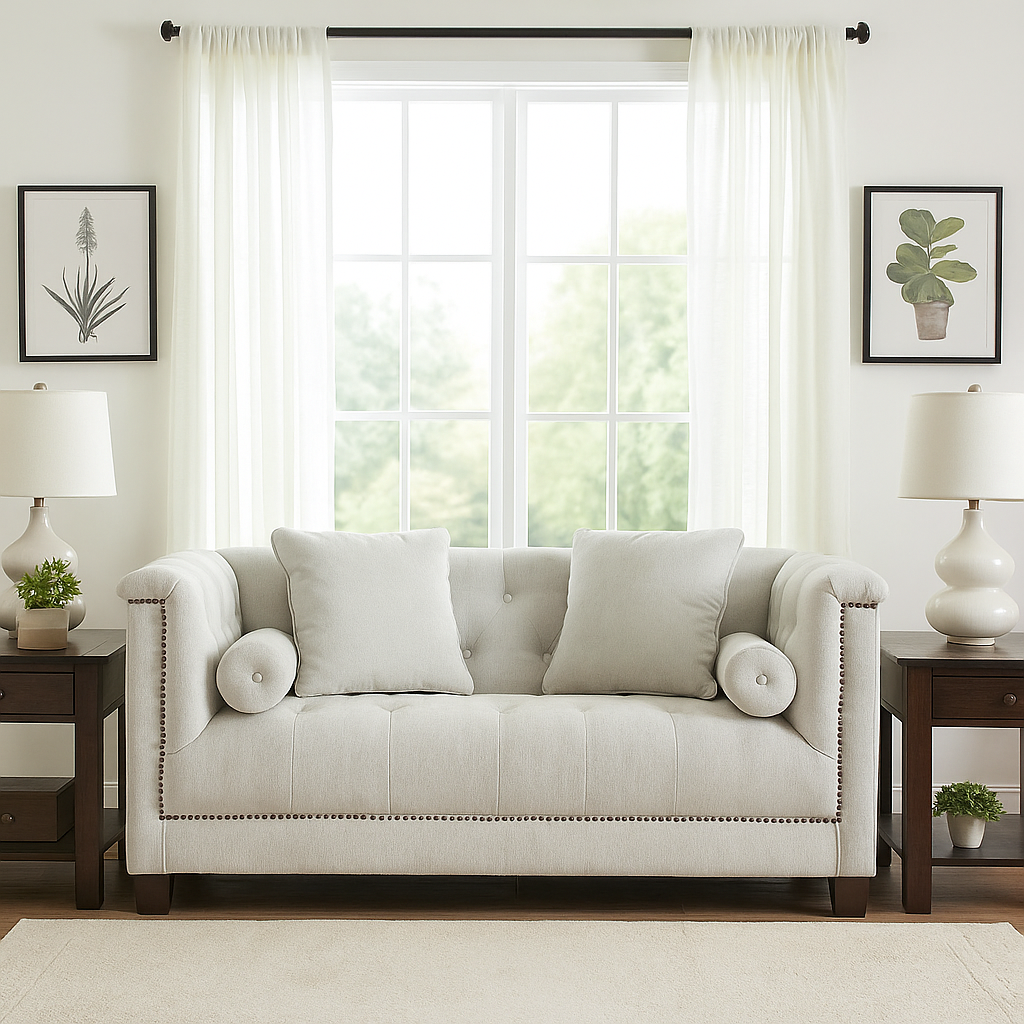 Alabid Linen off-White Loveseat (156cm)