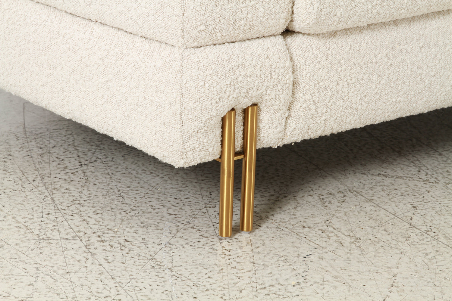 Layers Square Bouclé Cream Sofa (232cm)