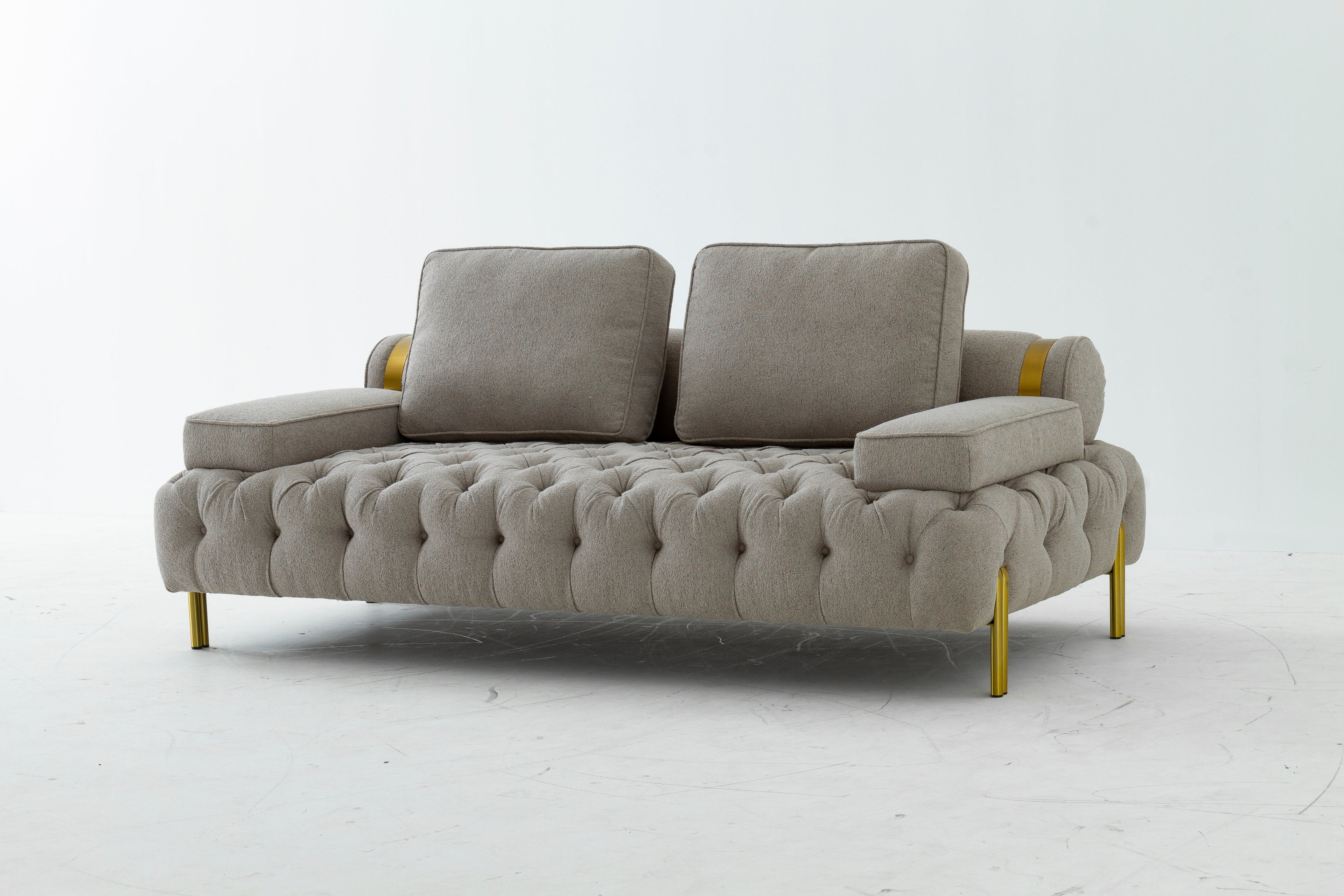 Tufting Grey 2 Seater Loveseat