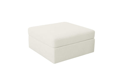 Teddy white boucle ottoman