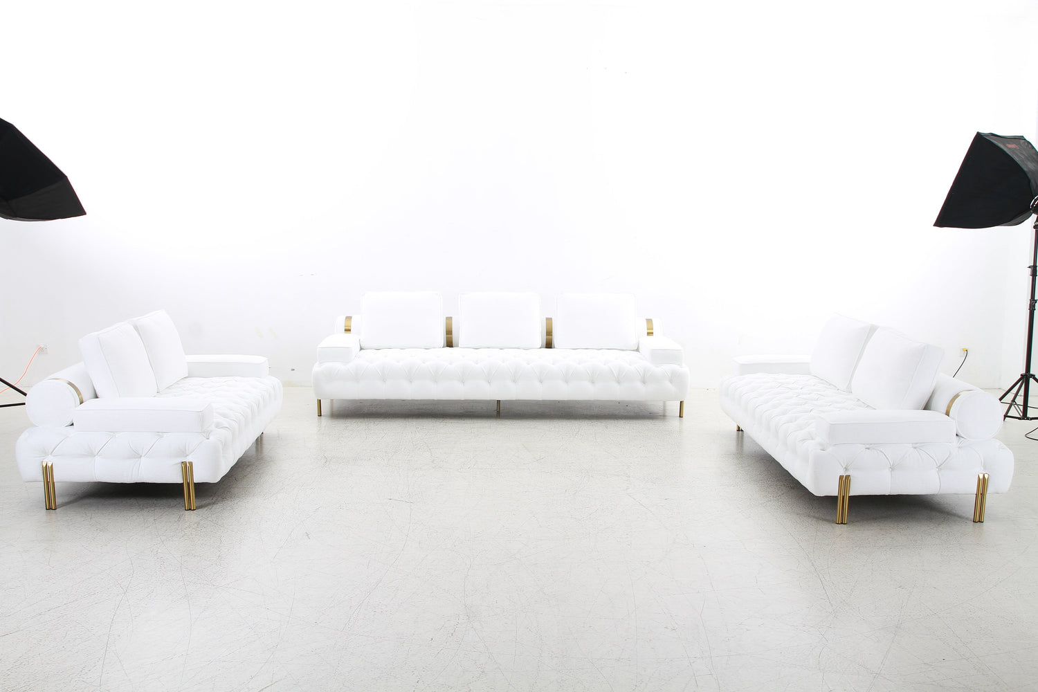 Tufting White 4 Seater Sofa (280cm)