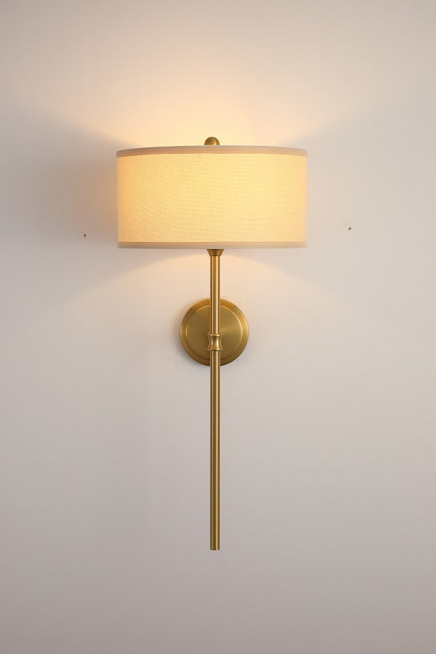 Metal and linen Wall lamp-Gold