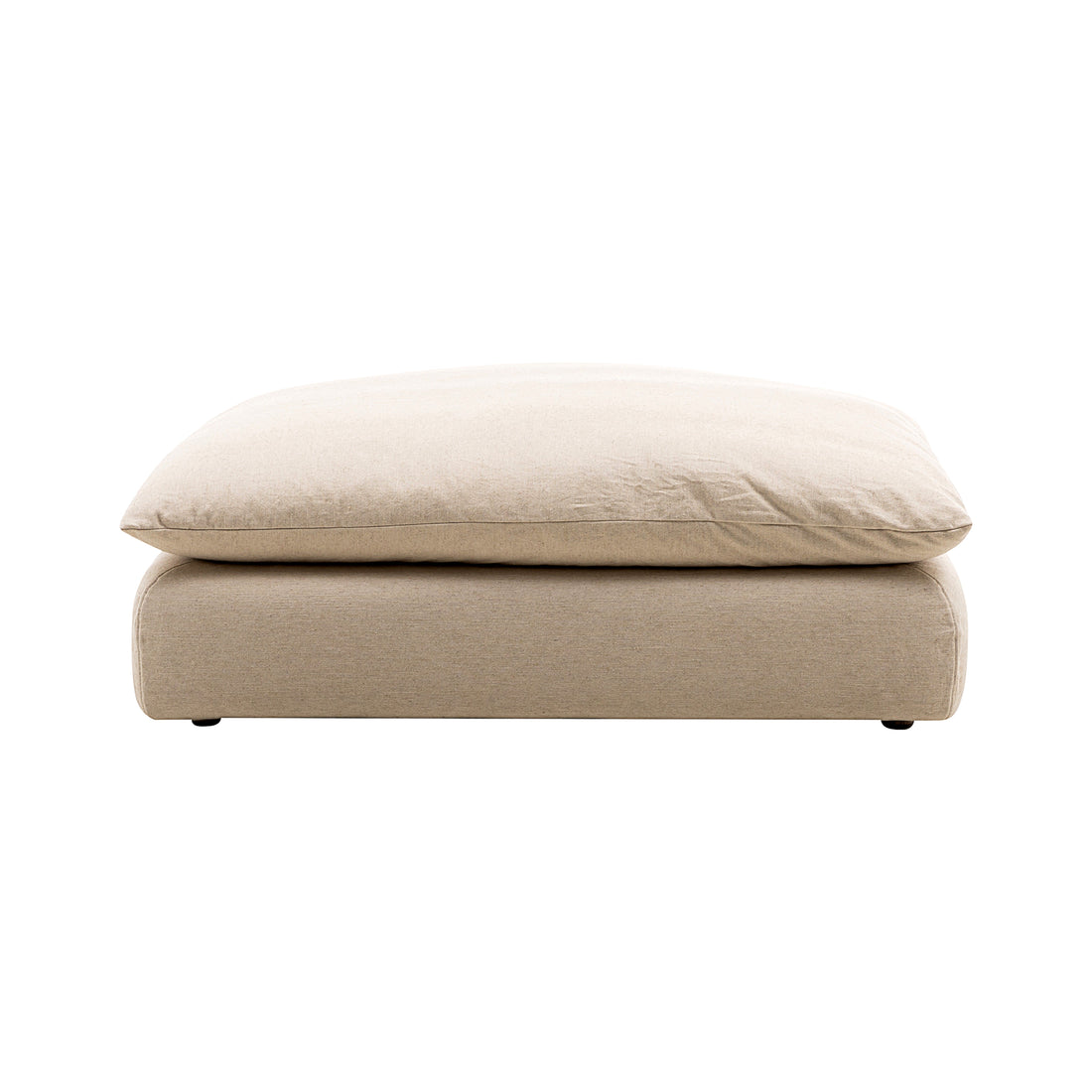 La Jolia Natural Linen Ottoman