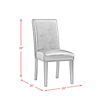 Meridian Side Chair W/Grey PU No Nailhead (2 Per Pack)