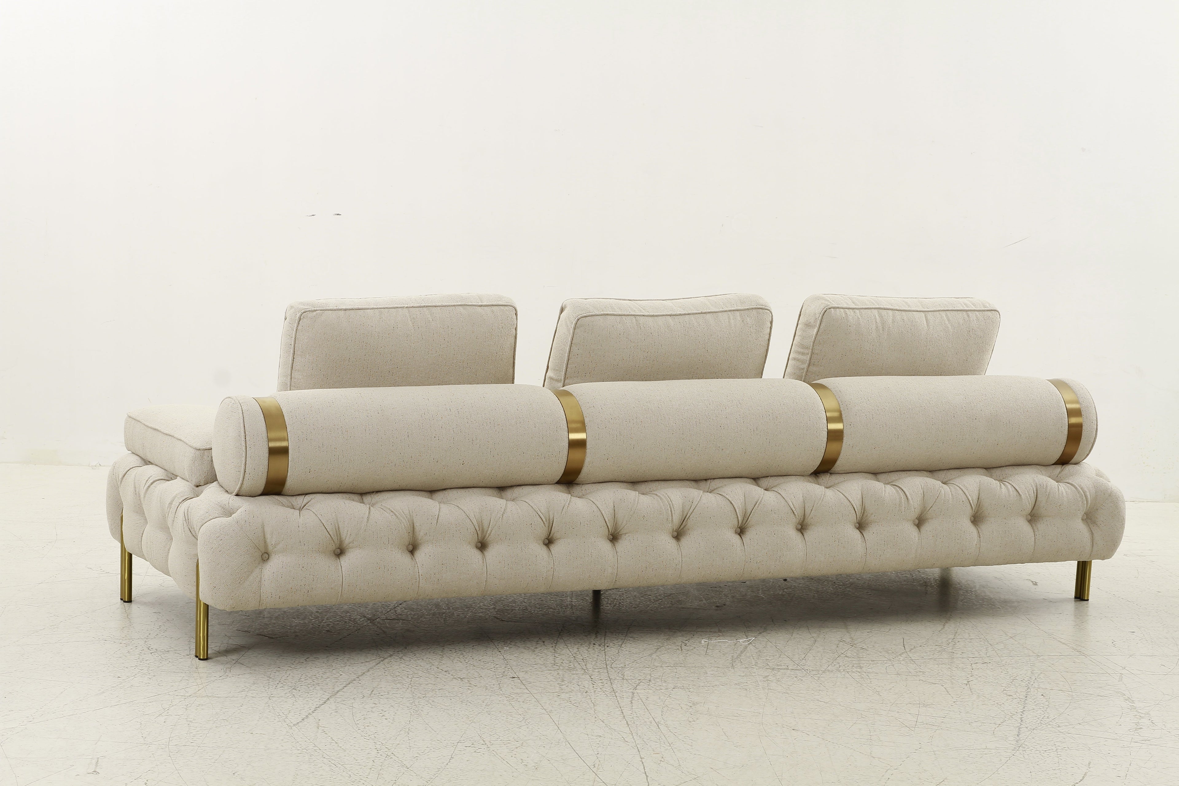 Tufting Beige 4-Seater Sofa (280cm)