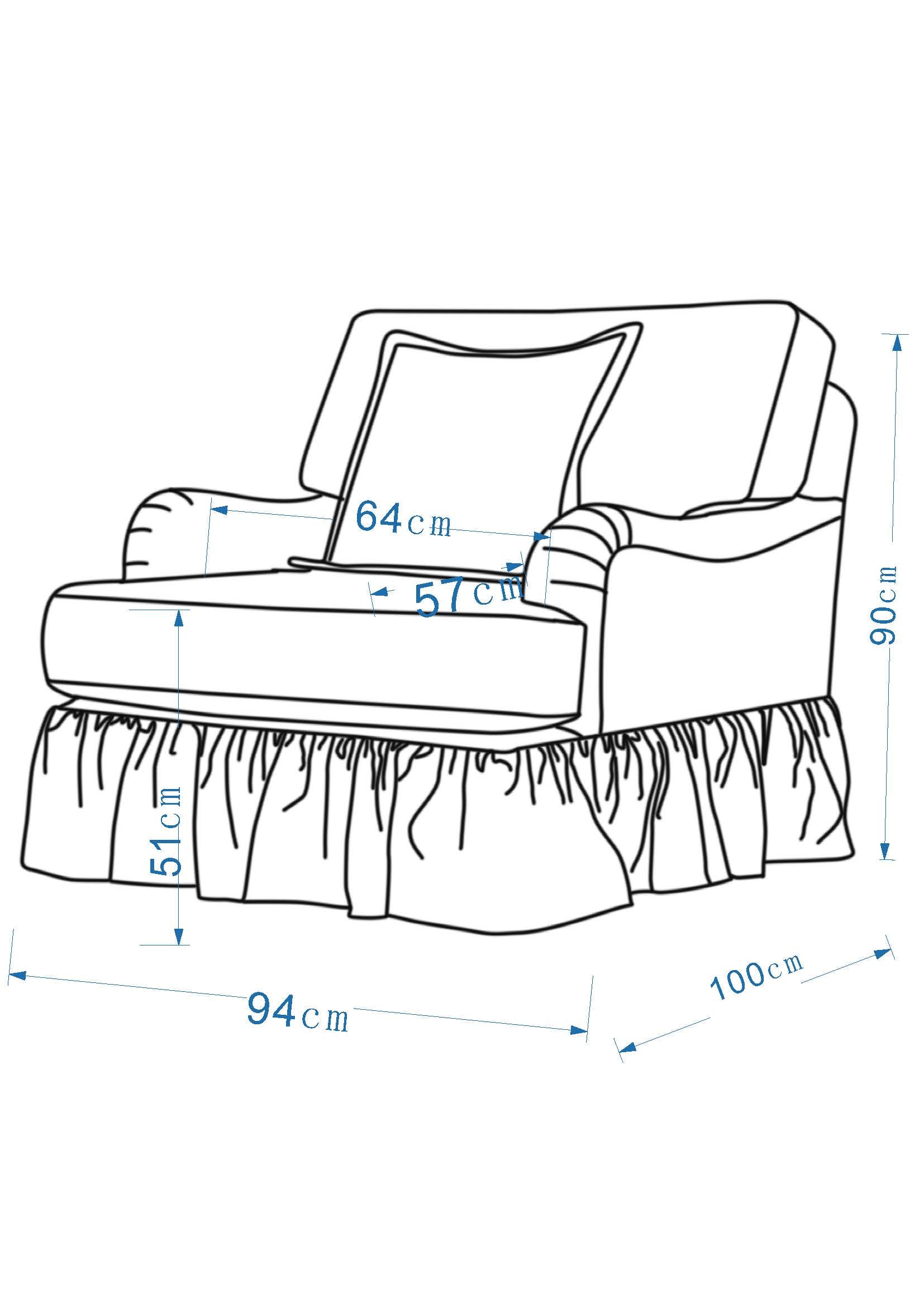 Cottage Calm by Nouf Alaboudi Curtain Blue Chair