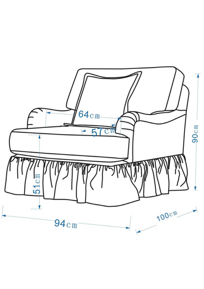 Cottage Calm by Nouf Alaboudi Curtain Blue Chair