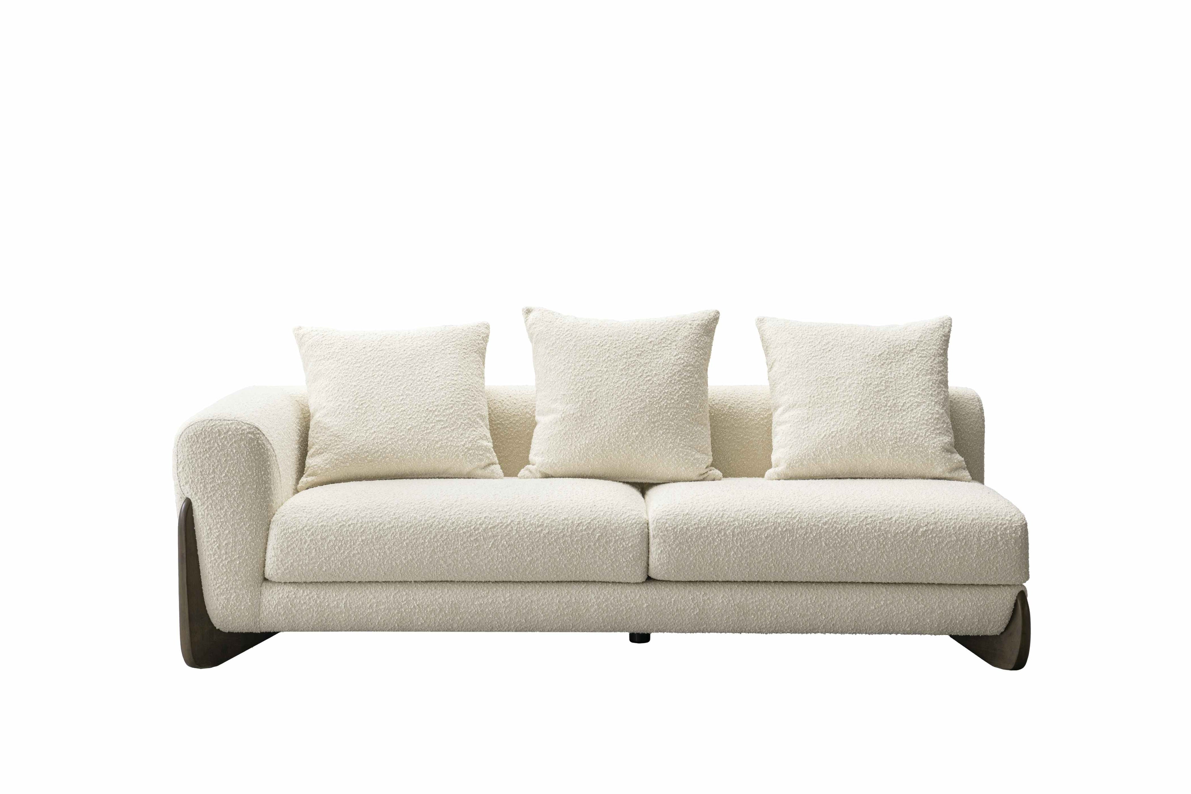 Floux White Right Chaise Sectional