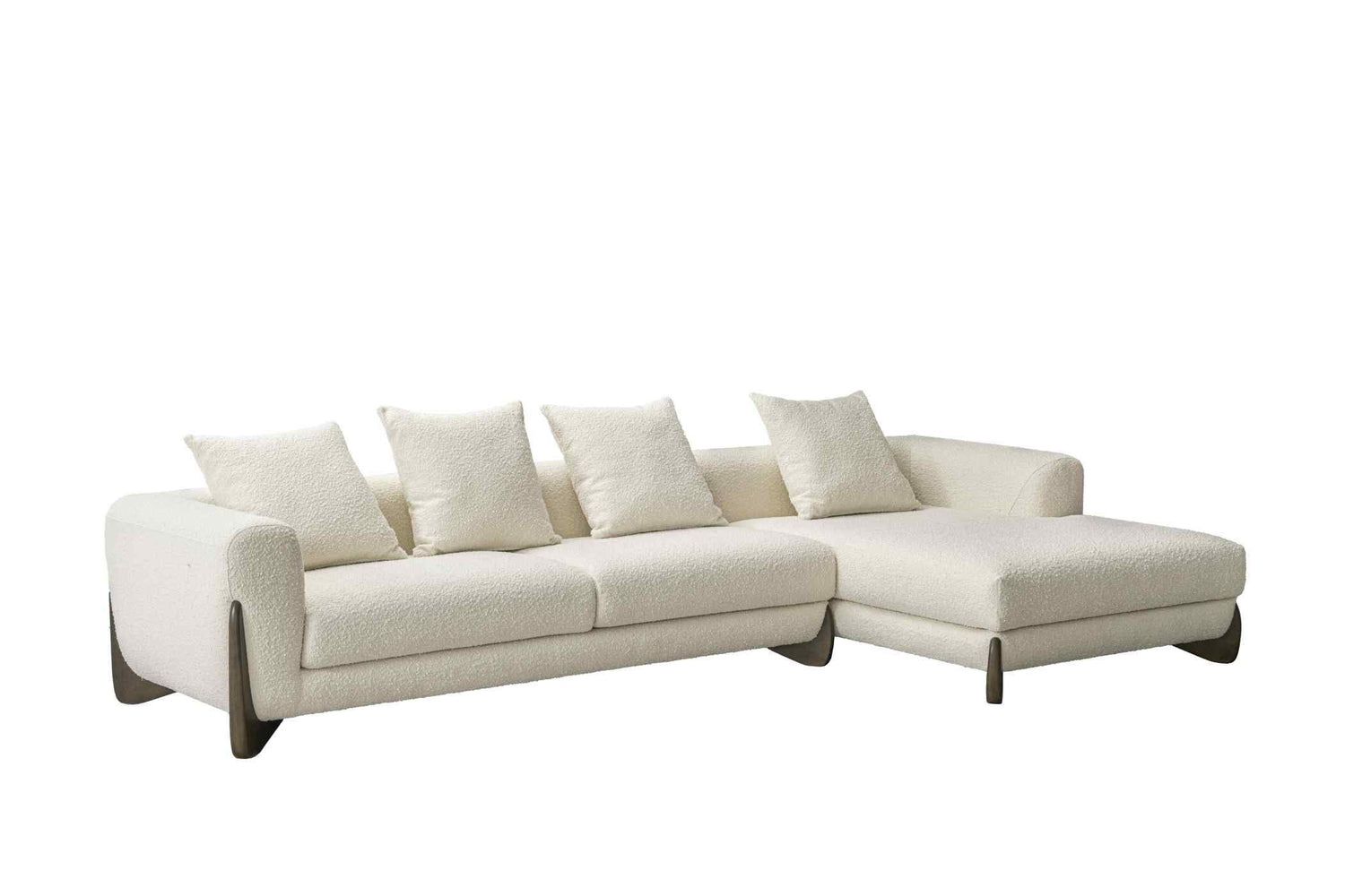 Floux White Right Chaise Sectional