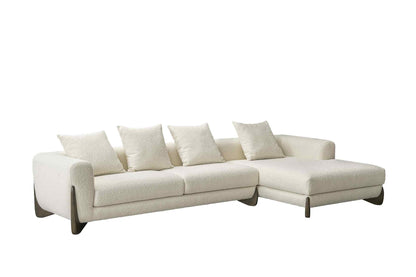 Floux White Right Chaise Sectional