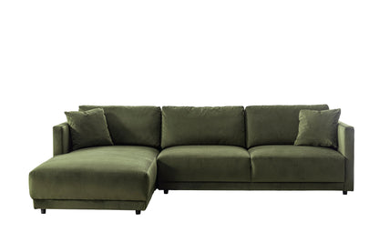 Velano Velvet Green Sectional Left