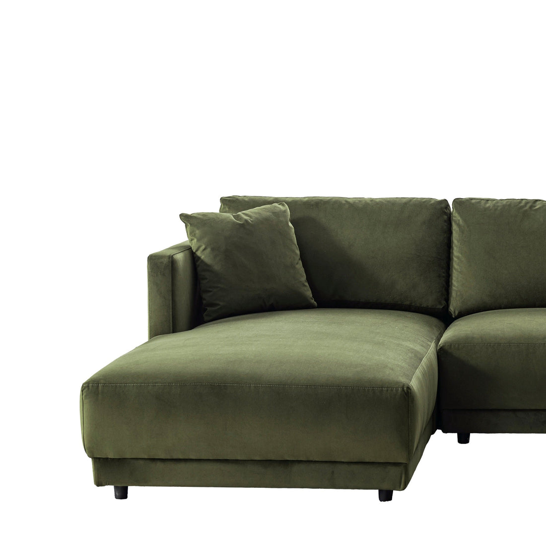 Velano Velvet Green Sectional Left