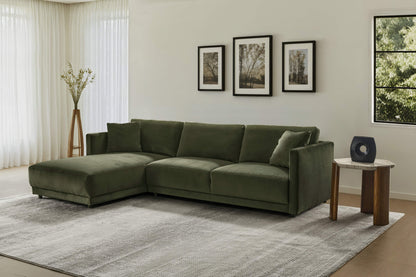 Velano Velvet Green Sectional Left