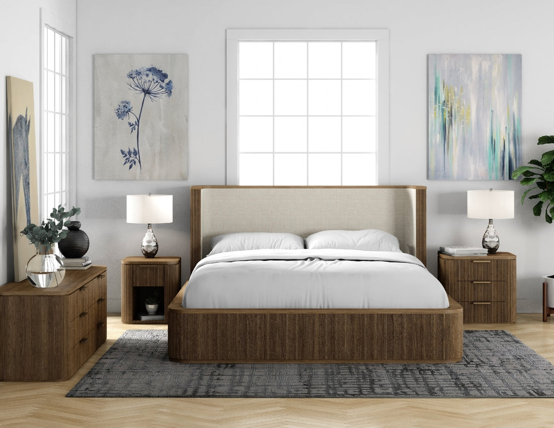 Rustic Haven Brown Oak six Drawer Bed