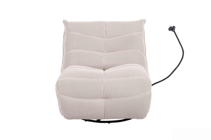 Finn Beige Swivel Power Recliner