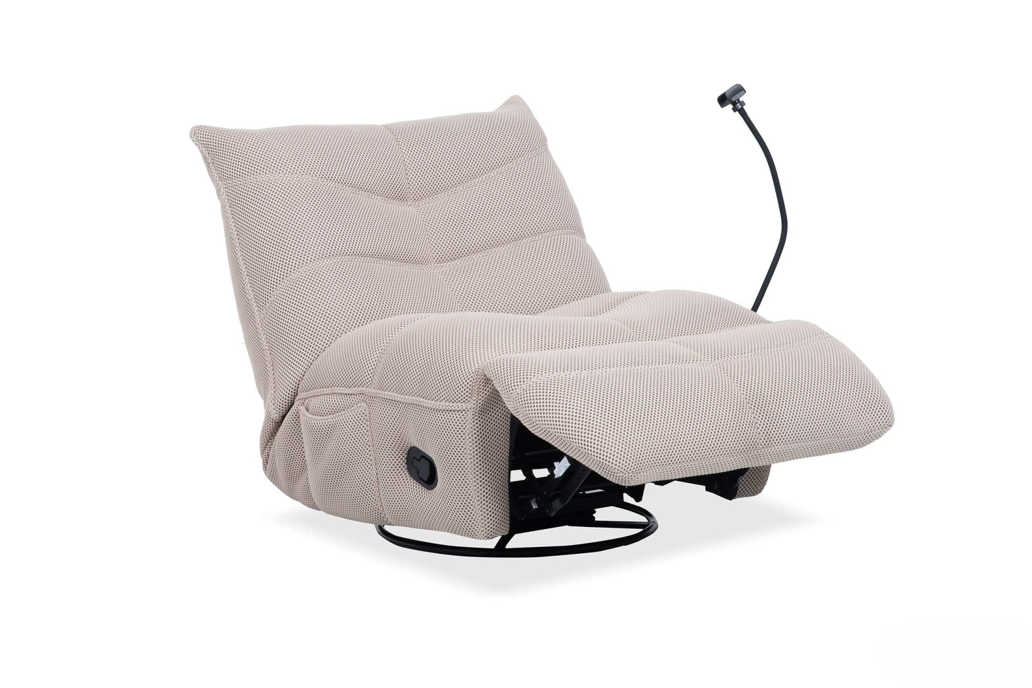 Finn Beige Swivel Power Recliner