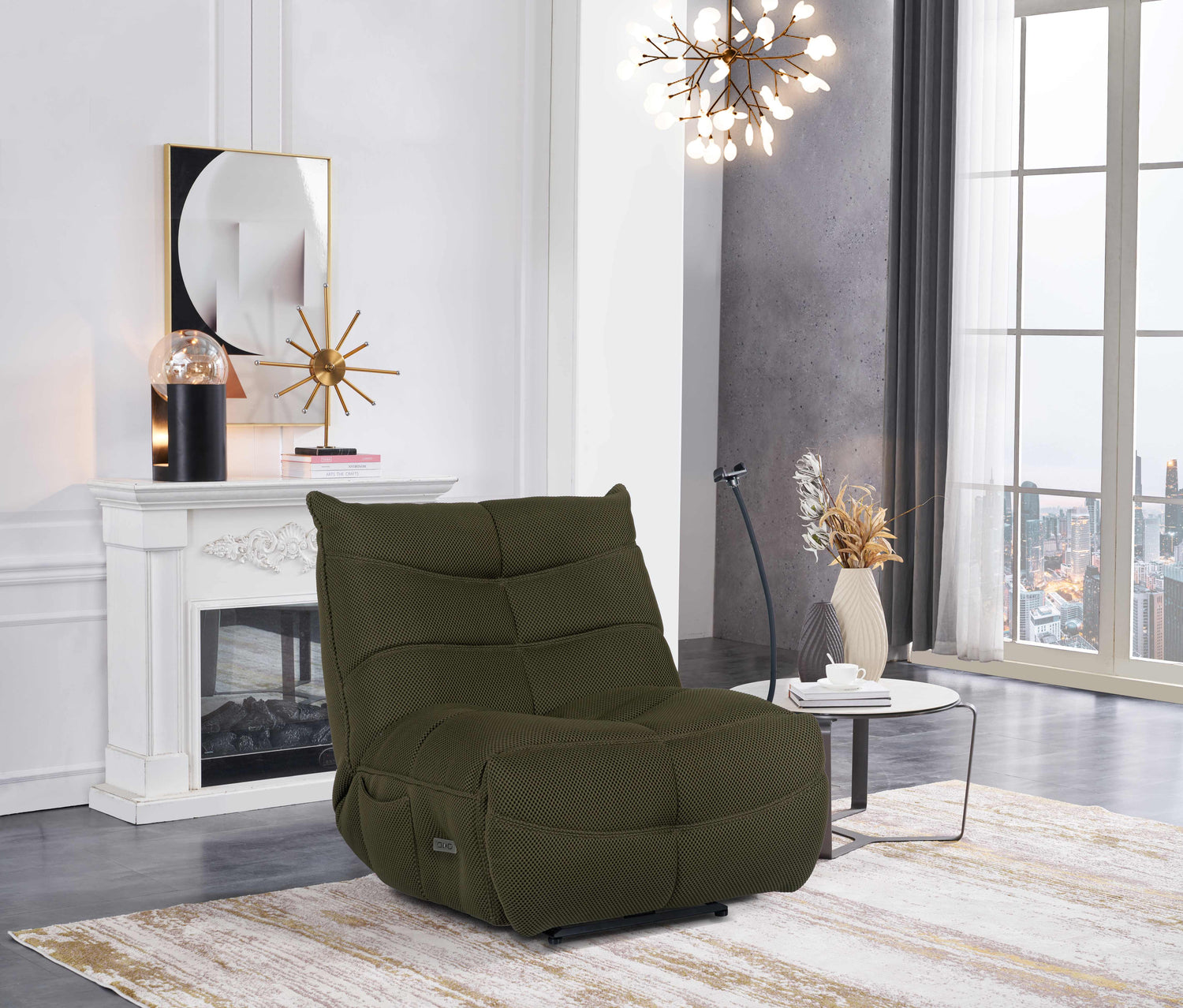 Finn Army green Swivel Power Recliner