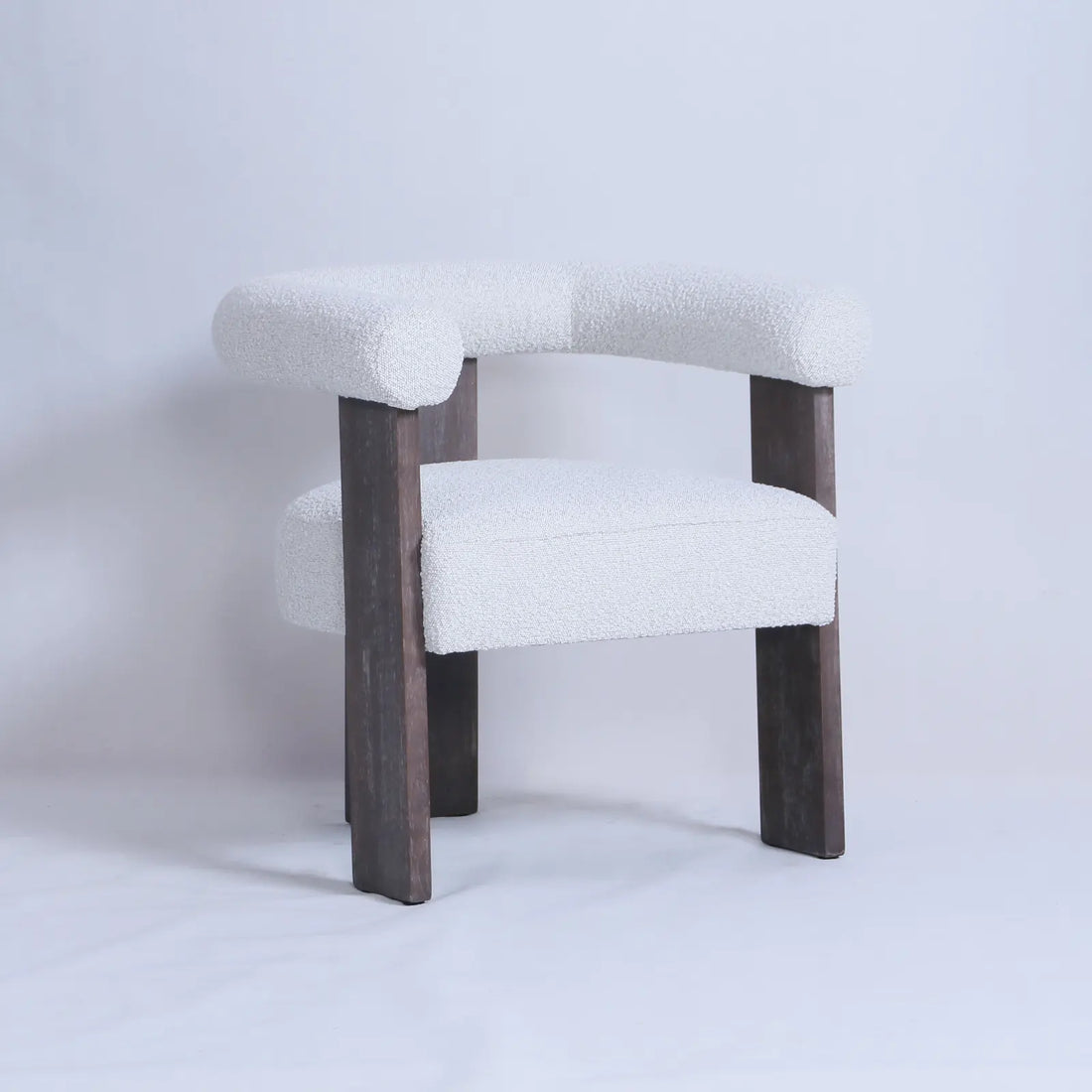 Verve Boucle Cream Brushed Vintage legs Dining Chair
