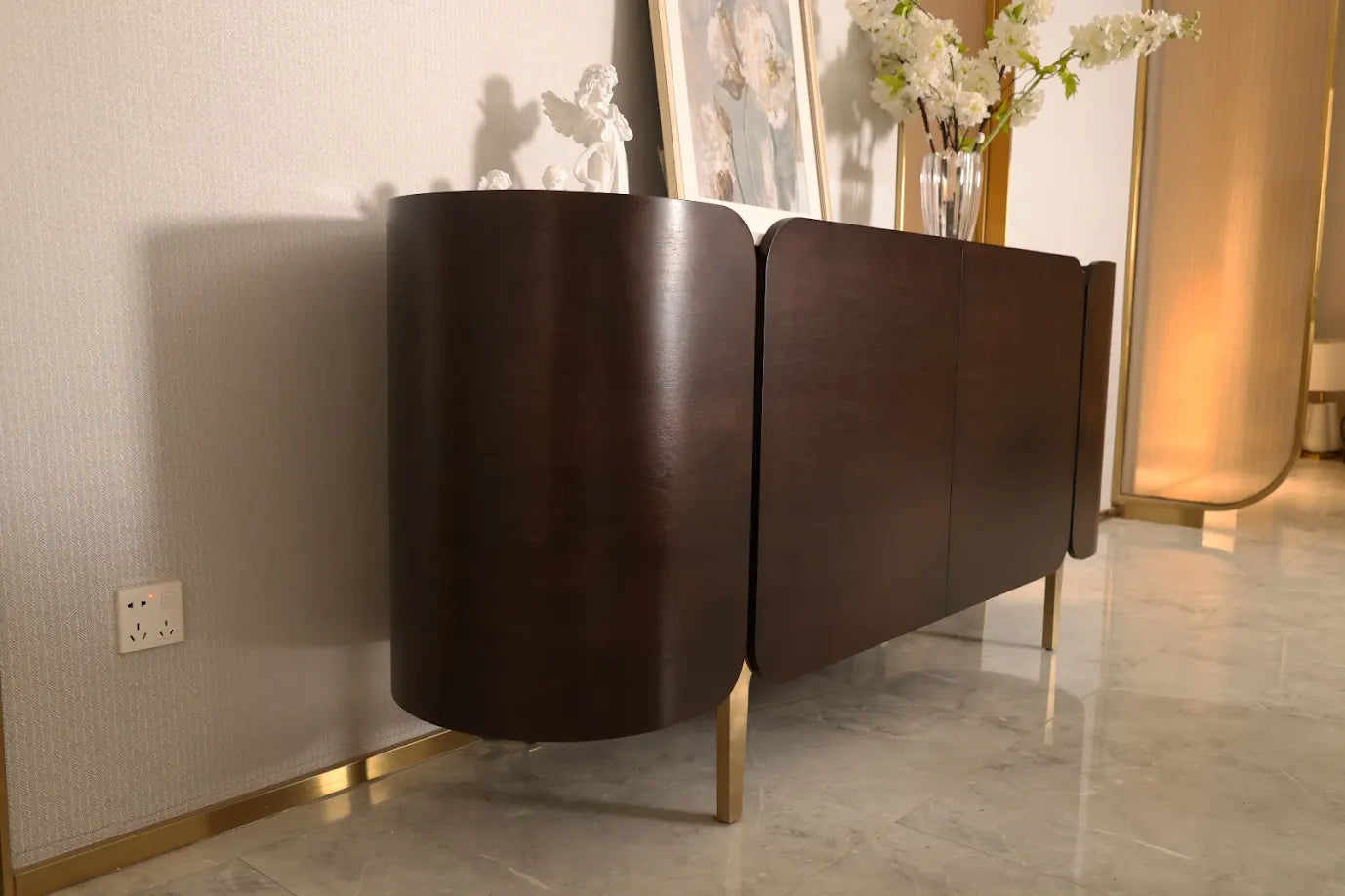 Twirl Wave Dark Brown Sideboard Table