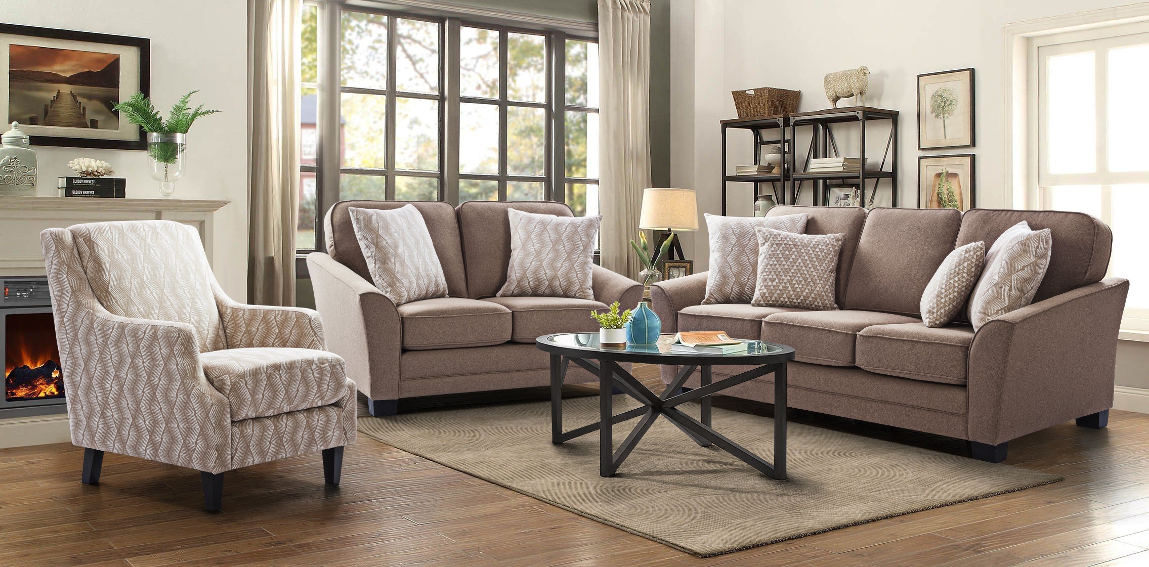 Chicago Brown Loveseat (6639462678624)