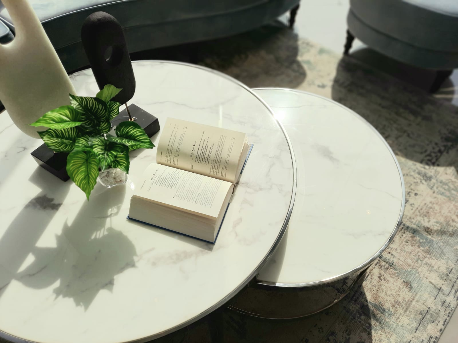 Silver Marble Coffee Table