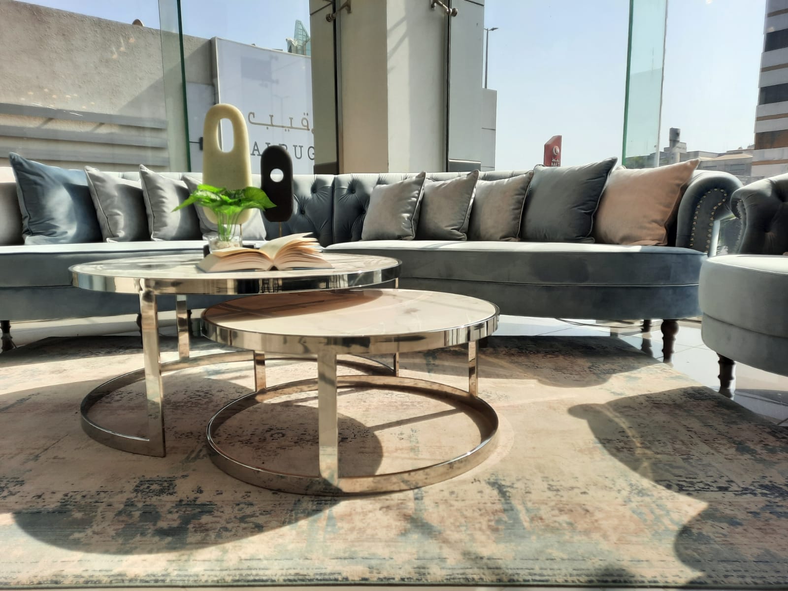 Silver Marble Coffee Table (8785164828993)