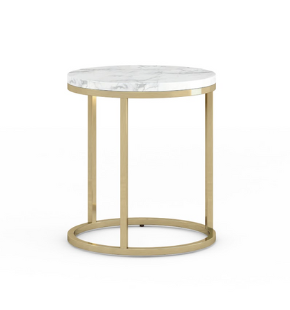 GOLD Marble ROUND SIDE TABLE (6650220413024)