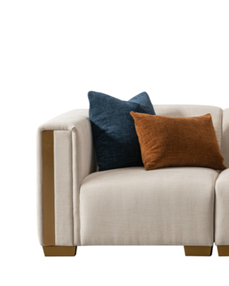 Elegant Embrace Beige Left Arm Facing Chair