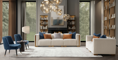 Elegant Embrace Beige Right Arm Facing Chair