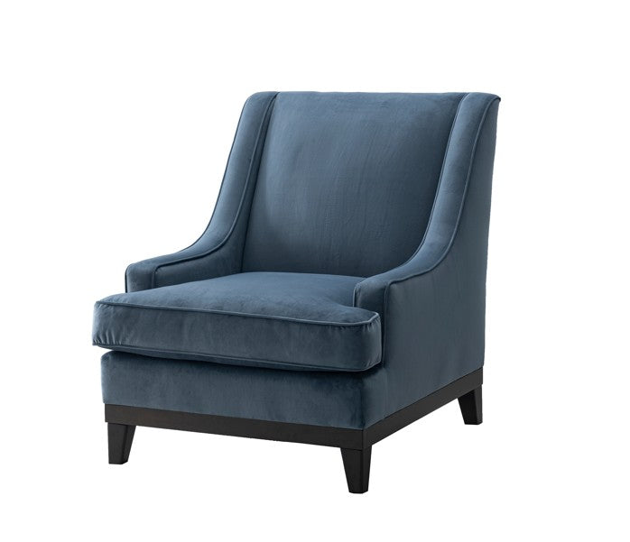 French Blue Noha Albabtain Velvet Chair