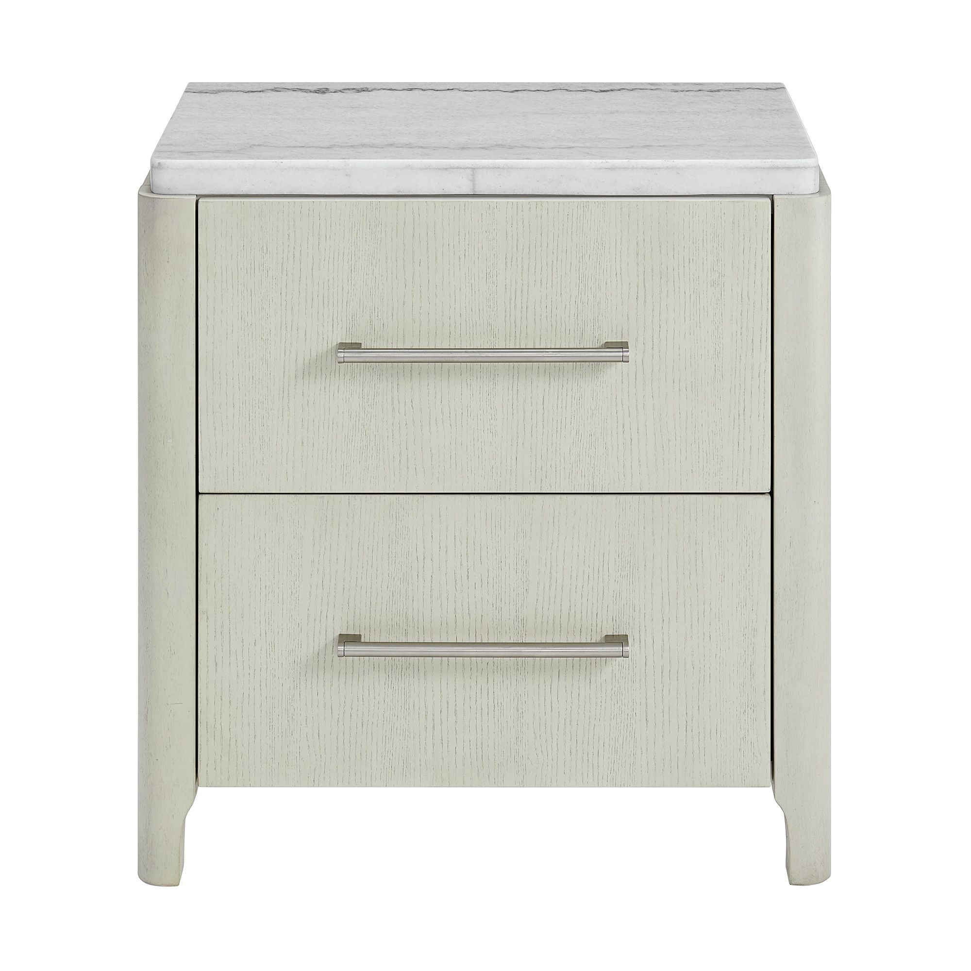 South Beach Light Grey 2-Drawer Nightstand Top Marble With Usb (8785088610625)