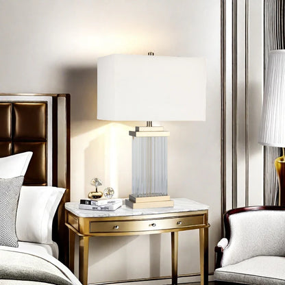 Veritas Crystal &amp; Brass Table Lamp