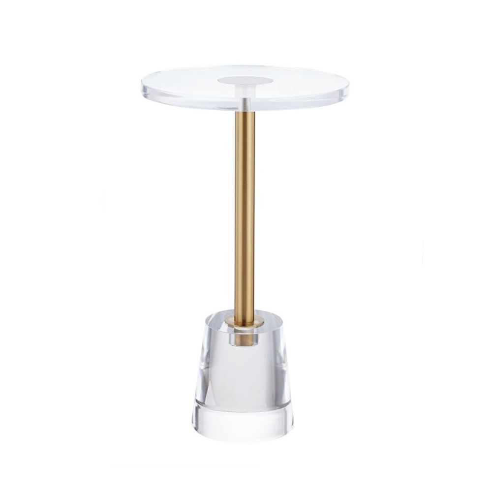 Acrylic Accent table with Crystal marble base