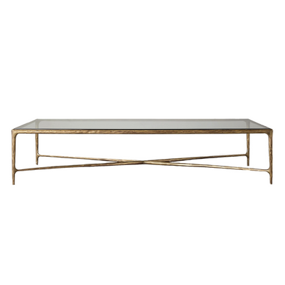 Square Silver Coffee Table with Glass Top