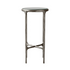 Round Silver Accent Table with Glass Top (6649076383840)