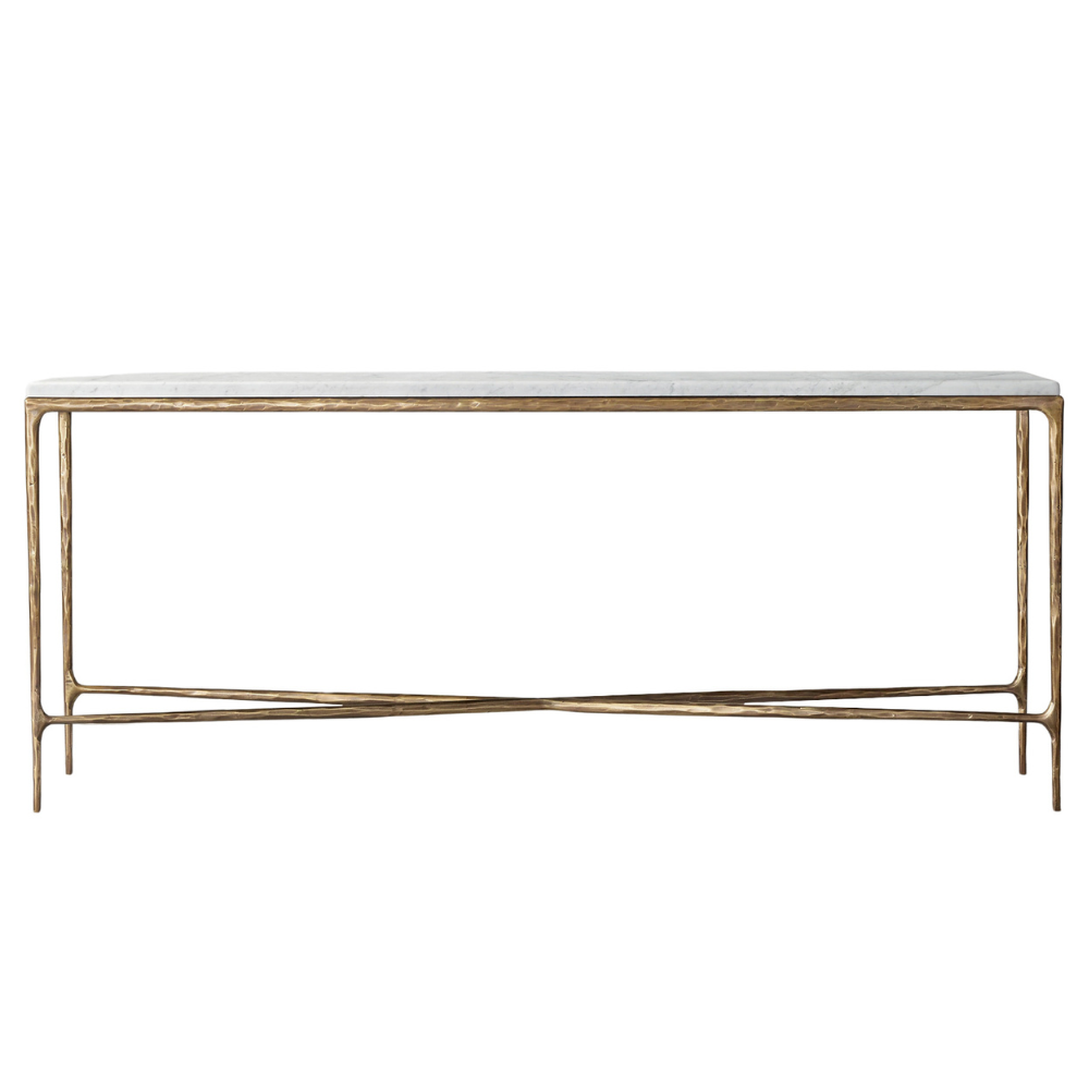 Gold Console Table with Marble Top (8785170137409)
