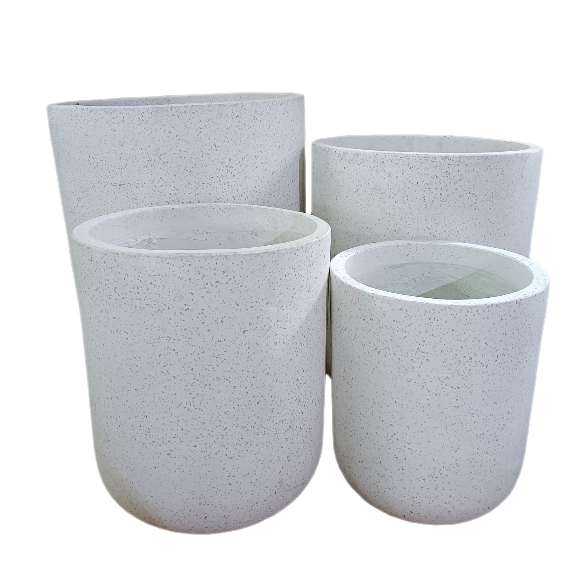 White Terrazzo Indoor/Outdoor Plant Pot By Roots40W*40D*47H. (8785190748481)