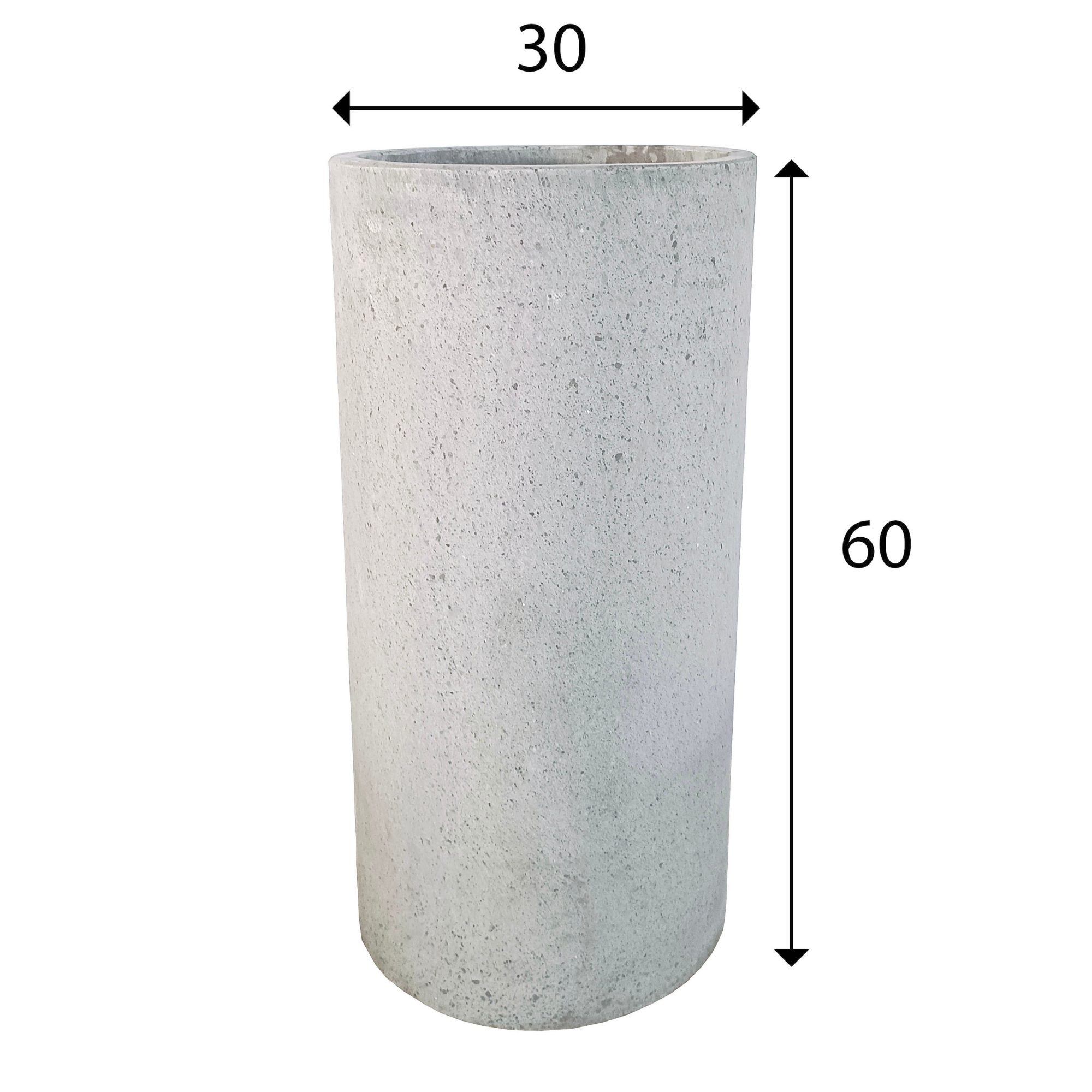 Coal Grey Terrazzo Indoor/Outdoor Plant Pot By Roots30W*30D*60H. (8785193107777)