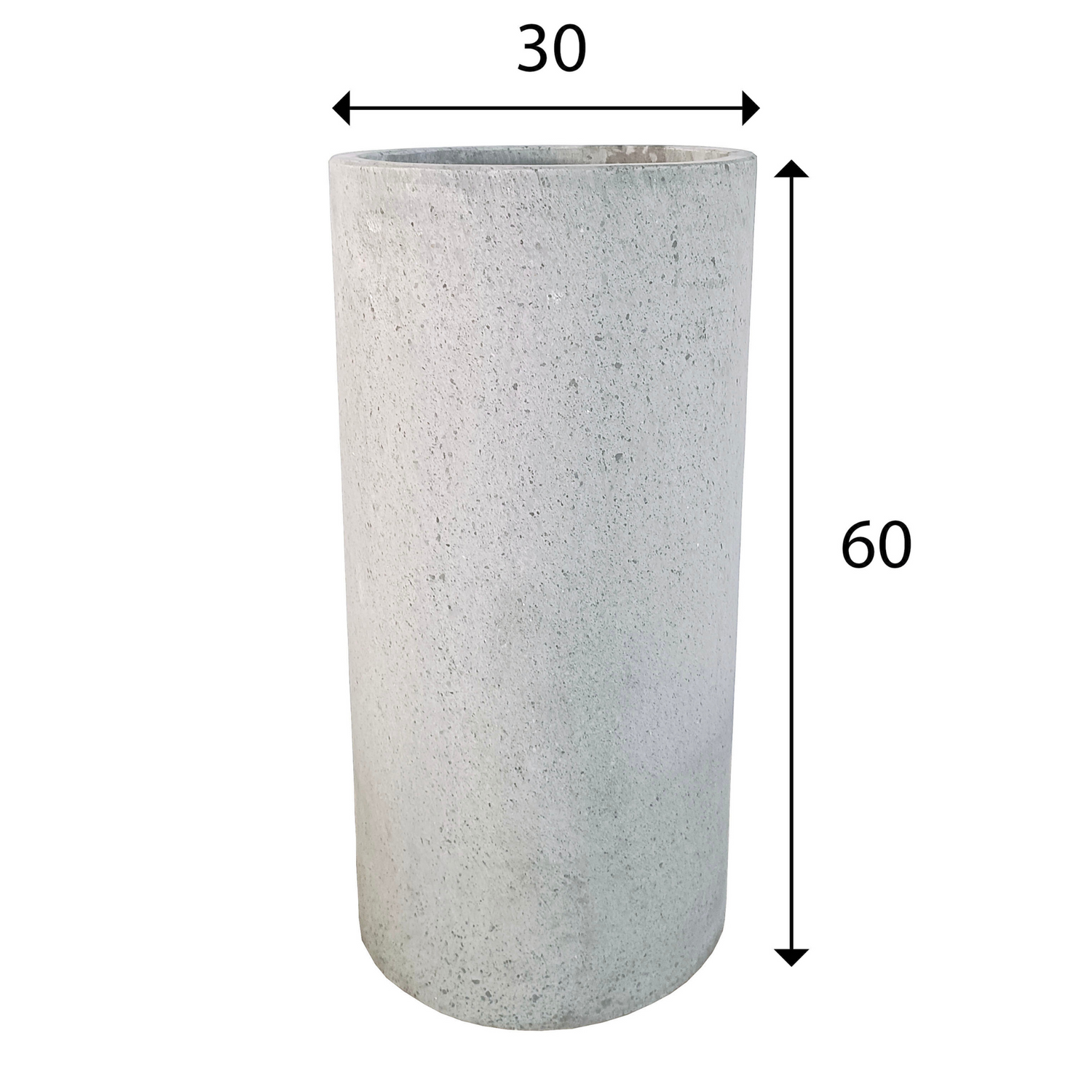 Coal Grey Terrazzo Indoor/Outdoor Plant Pot By Roots30W*30D*60H.
