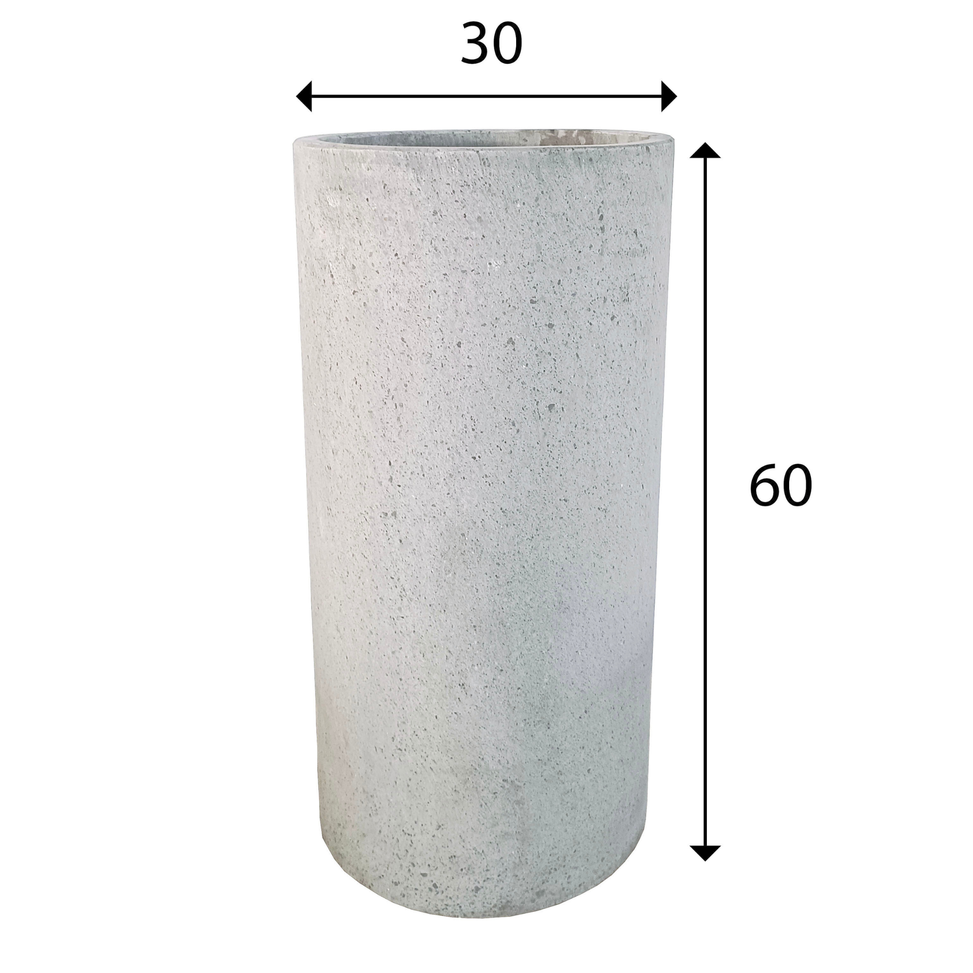 Coal Grey Terrazzo Indoor/Outdoor Plant Pot By Roots30W*30D*60H.
