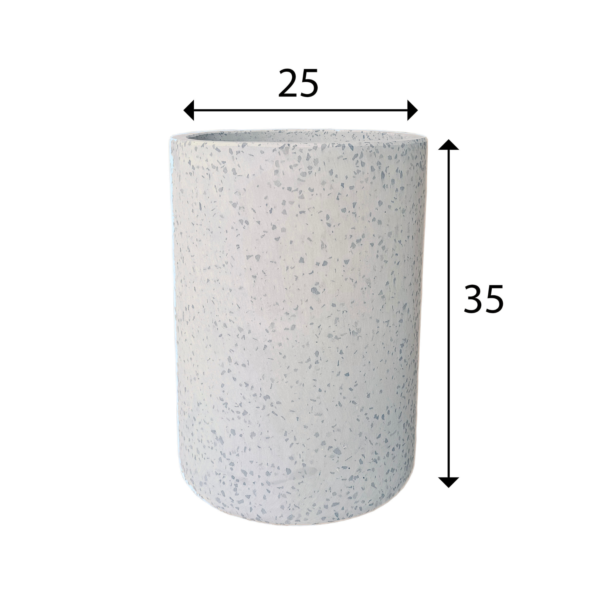 Grey Terrazzo Indoor/Outdoor Plant Pot By Roots25W*25D*35H. (8785197039937)